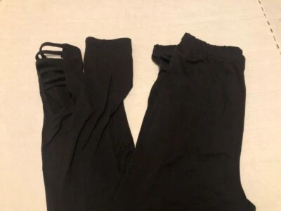 Nuevo Leggings Mujer Negro Con Recortes En La Parte Inferior - Bobbie Brooks - Talla Pequeña Foto 1 de 3