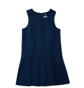 Wonder Nation Girls Uniform Stretch Pleated Knit Jumper Dress Blue Size 16 New - Picture 1 of 5