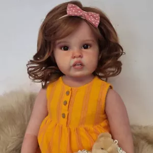 Carina bambola reborn 30 pollici bambino capelli radicati a mano regalo artista rifinito - Foto 1 di 6