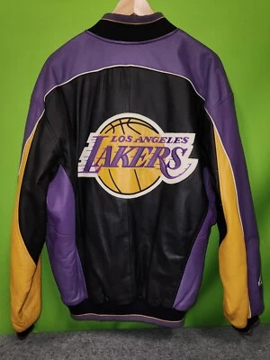 Vintage Los Angeles LA Lakers Leather Jacket Mens Sz M GIII Carl Banks 90s Exct - Image 1 of 4