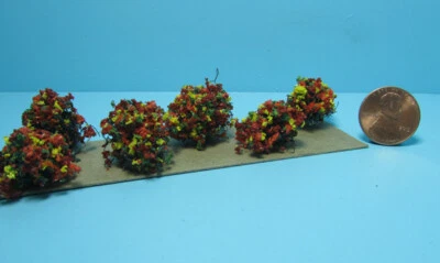 Dollhouse Miniature Outdoor Border Plants Shrubs Autumn Set of 6 CABLP23 - Image 1 of 3