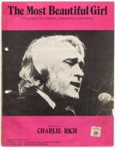 Charlie Rich The Most Beautiful Girl 1972 Sheet Music #1 AB - Picture 1 of 1