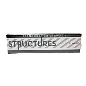 Set of 2 Footboard Extension Bracket Attachment Kit Bolt On For Twin King Black - Picture 1 of 7
