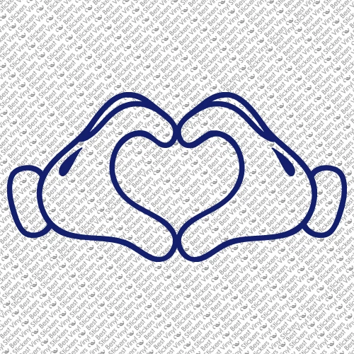 ADESIVO DECALQUE VINIL CORAÇÃO DA MÃO ENVIE AMOR DESENHO ANIMADO JANELA DE CARRO (MM-08) - Imagem 1 de 1