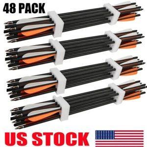Archery 20" Carbon Crossbow Arrows Crossbow Bolts 4" Vane OD 8.8 Hunting-48 PACK - Picture 1 of 14