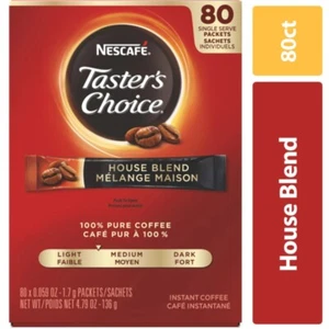NESCAFE Taster's Choice Medium Light Roast Instant Coffee, 80 Packets - Picture 1 of 6