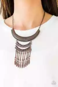 Paparazzi "Eastern Empress" Stamped & Embossed Copper Tribal Statement Necklace - Picture 1 of 3