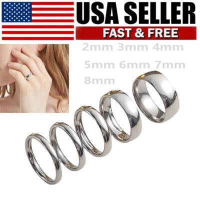 Обручальное кольцо из нержавеющей стали с высокой полировкой размер от 8 до 11 - Изображение 1 из 4