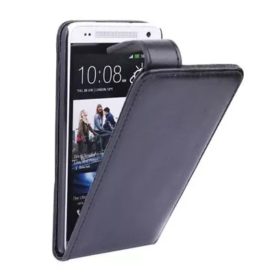 Custodia Flip Per Telefono HTC One Mini M4 601E Nera - Immagine 1 di 4