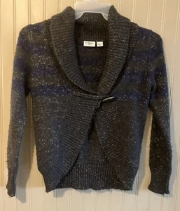 Cato Girls One Button Cardigan Sweater Size Large (12/14) Gray & Blue - Picture 1 of 9