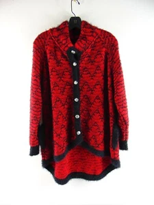 Suéter con botones Toda Bella rojo mezcla de lana XL - Imagen 1 de 10