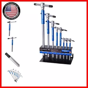 Professional 8-Piece T-Handle Hex Wrench Set with Storage Rack - Chrome Vanadium - Picture 1 of 7
