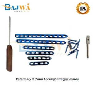 Veterinary 2.7mm Locking Straight plates and Hole & Screws Surgical Instruments - Picture 1 of 6