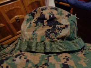 BOONIE COVER HAT WOODLAND MARPAT USMC MARINE SIZE LARGE USED - Picture 1 of 3