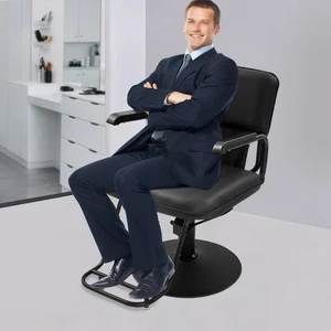 Schwarzer Salon Styling Stuhl 360° drehbar Friseurstuhl verstellbar Beauty Drehstuhl - Bild 1 von 20