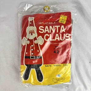 Vintage Inflatable Santa Claus 42" Vinyl Toy S.S. Kresge Co. 1950 Sealed NOS - Picture 1 of 3
