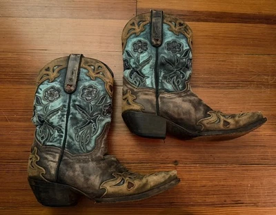 Dan Post Vintage Bluebird Snip Toe Leather Western Cowboy Boots DP3544 Women 8 - Image 1 of 4