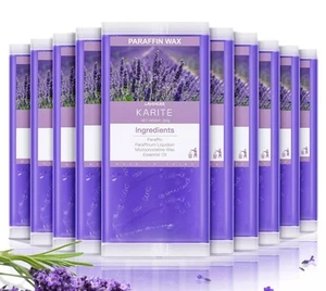 KARITE Paraffin Wax Refills 9 Pack Lavender Scented Paraffin Wax Beads Block... - Picture 1 of 2