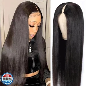 Pobokix 200% Density V Part Wigs Human Hair, Straight Upgrade U Part Wigs Hum - Picture 1 of 5