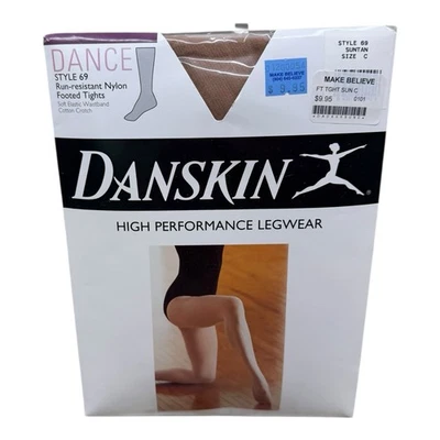 1996 Danskin Prendas para las piernas de alto rendimiento Calzas bronceadas Talla C Resistentes a correr Foto 1 de 2