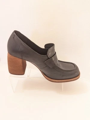 New $175 KORK EASE ASTON BLACK LEATHER BLOCK HEEL LOAFER SIZE 7M - Image 1 of 4