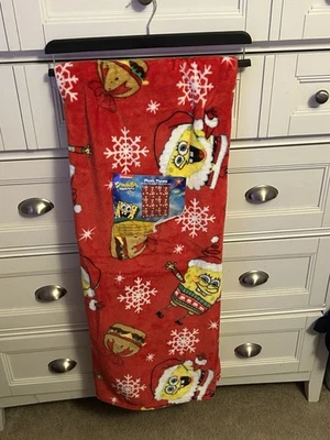 NEW SpongeBob SquarePants Krabby Pattie Christmas Throw Blanket 50”x70” - Image 1 of 4