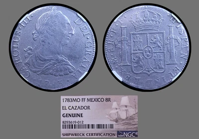 1783MO FF Mexico 8 Reales El Cazador Shipwreck Coin NGC Graded AMAZING #012 - Image 1 of 3