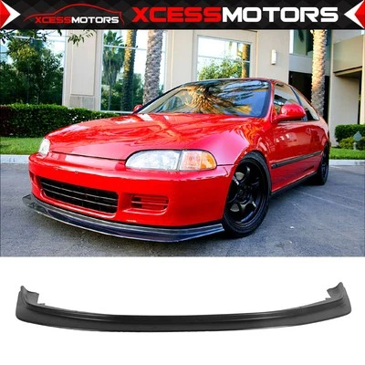 Fits 92-95 Honda Civic First Molding Style Front Bumper Lip Spoiler Unpainted PU — 第 1/4 张图片