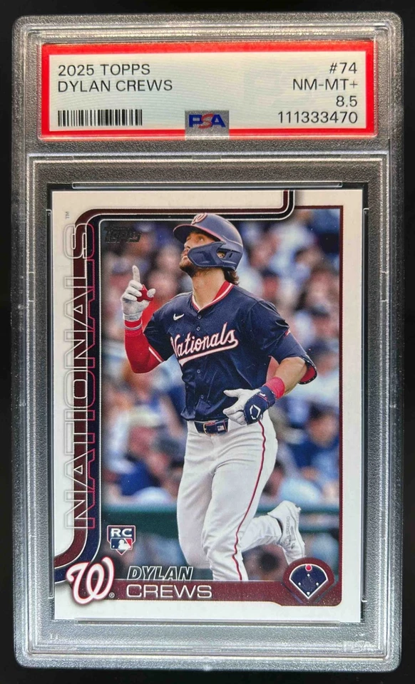 2025 Topps Dylan Crews RC Rookie #74 Nationals PSA 8.5 - Image 1 of 2