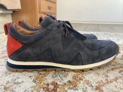 M. GEMI Zapatillas Deportivas Azul Gamuza Con Cordones Para Hombre Talla EU 44 US 11 Hechas en Italia Zapatos Foto 1 de 4