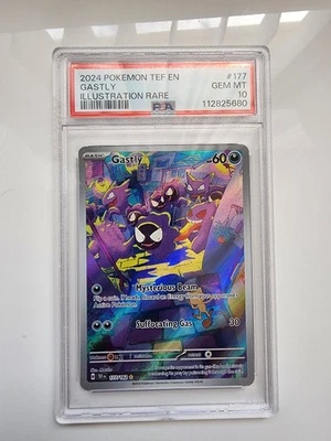 PSA 10 Gastly Illustration Rare 177/162 Pokemon 2024 Sv05: Temporal Forces IR - Image 1 of 2