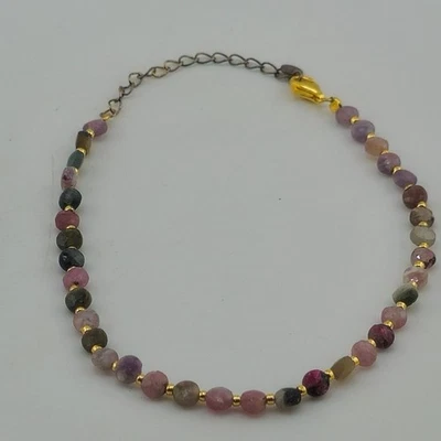 Pulsera 925 Esterlina Multicolor Cuentas 8.5 pulgadas Ajustable Hecha en Italia Clásica Foto 1 de 4