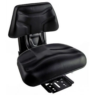 S830689 Low Back Seat, Black Vinyl w/ Mechanical Suspension - Fits Zetor - Image 1 of 4