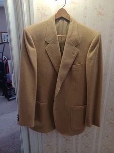 Camel Hair Wool blend tan mens blazer size 43R Quiet luxury - Picture 1 of 9