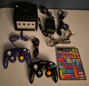 Nintendo GameCube DOL-001 Black Gaming System Console 2 Controller/Tetris *READ - Picture 1 of 23