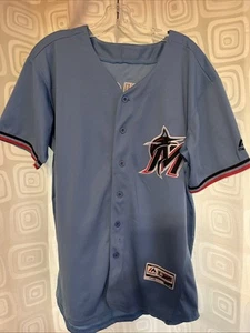 Miami Marlins Jersey Majestic Flex Base #9 Lewis Brinson MLB Size 44 (L) - Picture 1 of 5