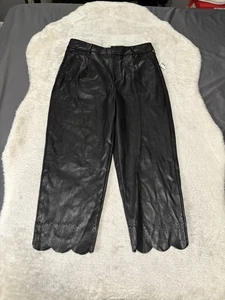 New I.n.c. International Concepts Faux Leather Black Pants Size 14 Capri NWT  - Picture 1 of 8