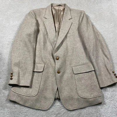 Blazer Arnold Palmer Para Hombres 44R Beige Espiga Lana Deporte Abrigo Chaqueta Golf Foto 1 de 4