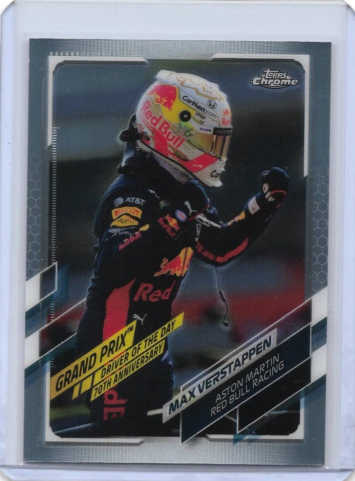 2021 Topps Chrome Formula 1 #167 Max Verstappen "Driver of the Day" Insert - Image 1 of 2