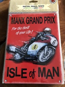 MANX MOTORCYCLIST - letrero de pared de metal de lata - Imagen 1 de 1