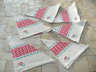 6 serviettes à thé ou à cocktail anciennes - Photo 1/4