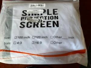 Simple Projection Screen 100" 16:9 NIP - Picture 1 of 3