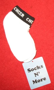 SOCKS N' MORE - 1 PR WEISS MIT SCHWARZEM BESATZ - CHEER - SOCKENGRÖSSE 5-7 - SCHUHGRÖSSE 6-12 - Bild 1 von 2