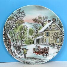 Vintage Japan Currier & Ives Collectible Seasons 6.5" Plate WINTER ONLY