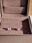 Gucci G Cube Amethyst and 18k white Gold Earrings. Vintage