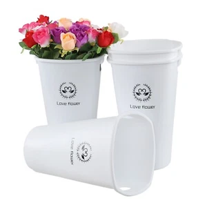 16 inch Tall Plastic Flower Vases, White Vase for Wedding, Pack of 4 - Picture 1 of 11