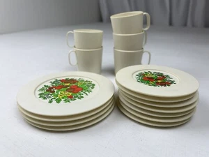 Vintage 1970s Chilton Toys Plants Dishes Plate Cup Play Set 16 Pieces Tea Party - Picture 1 of 8