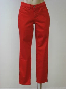Pantalones al tobillo EILEEN FISHER elásticos de sarga lava rojos delgados con cremallera 12P 12 pequeños nuevos con etiquetas $178 - Imagen 1 de 6