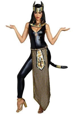 Fantasia adulta nova em folha deusa egípcia Bastet Kitty Of De Nile - Imagem 1 de 2