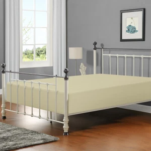 Single Fitted Sheet Ultra Soft Comfy Fabric Machine Washable 23 Colors - Picture 1 of 29